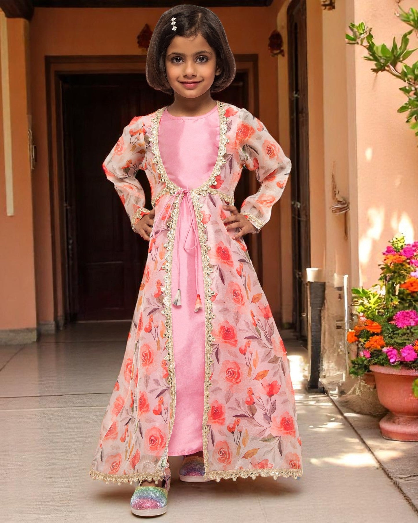 Timeless Grace: Luxe Taffeta & Organza 2-Piece Set