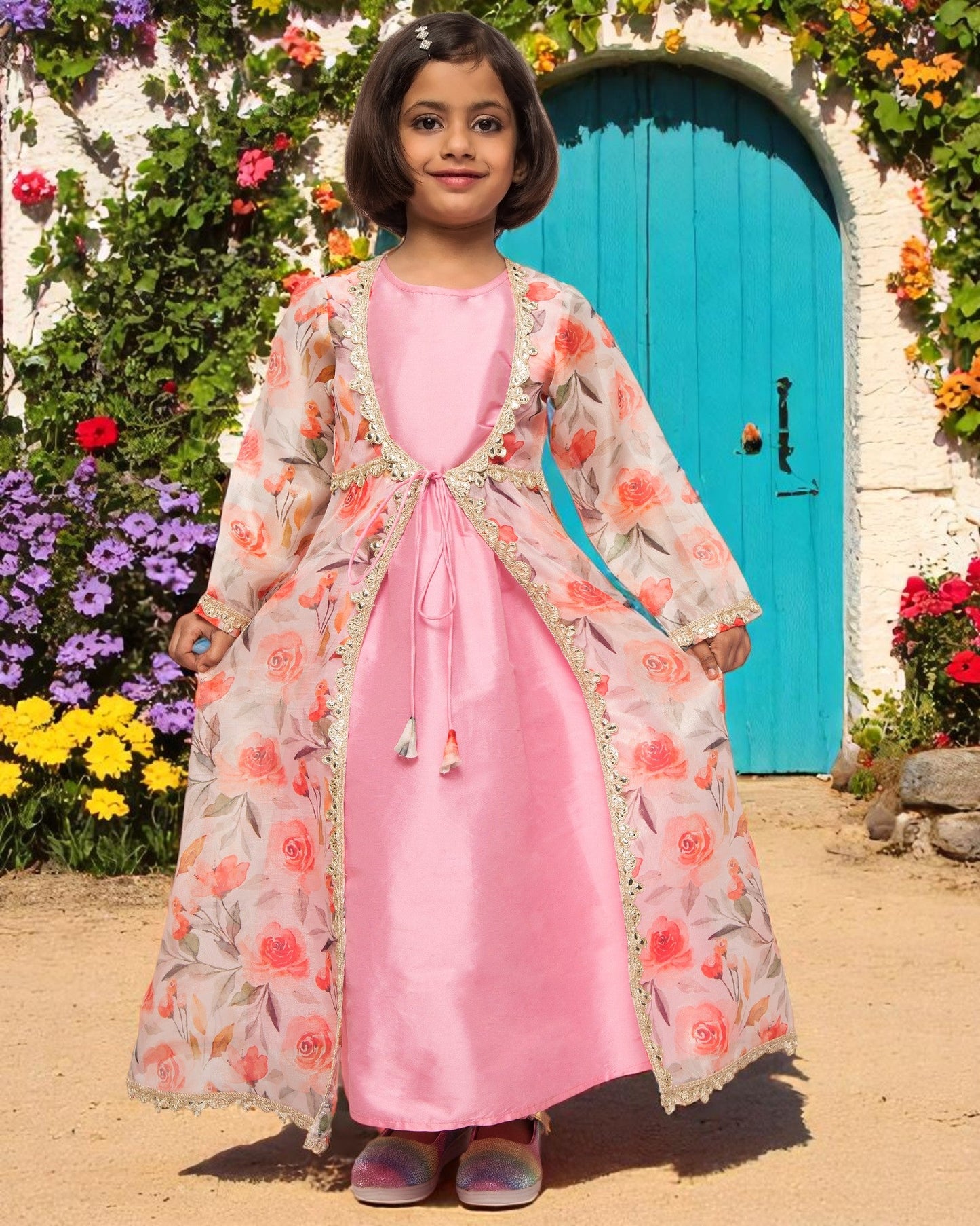 Timeless Grace: Luxe Taffeta & Organza 2-Piece Set