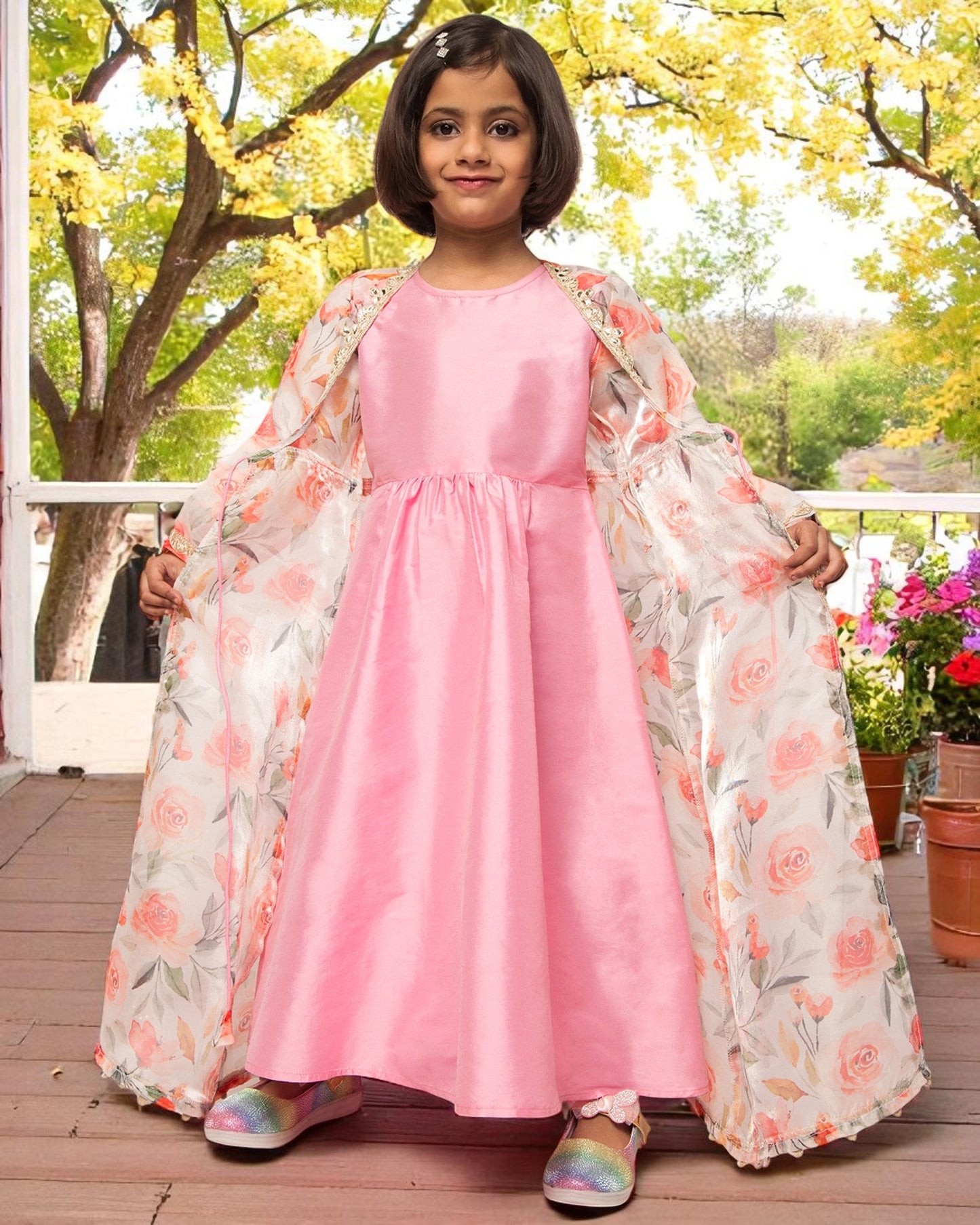 Timeless Grace: Luxe Taffeta & Organza 2-Piece Set