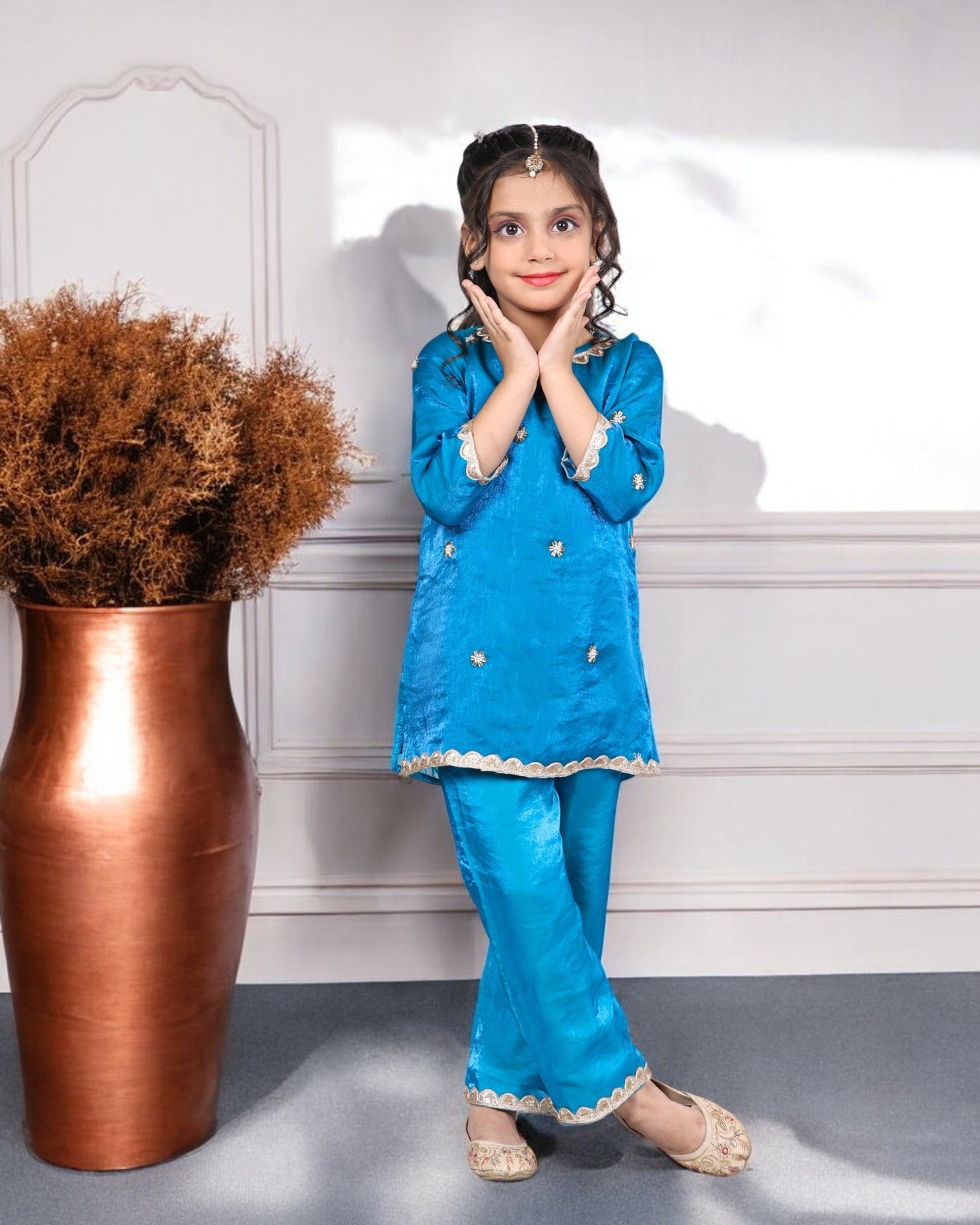 Jashmanara Kids’ Designer Suit – Fendi Fabric, Embellished for Girls