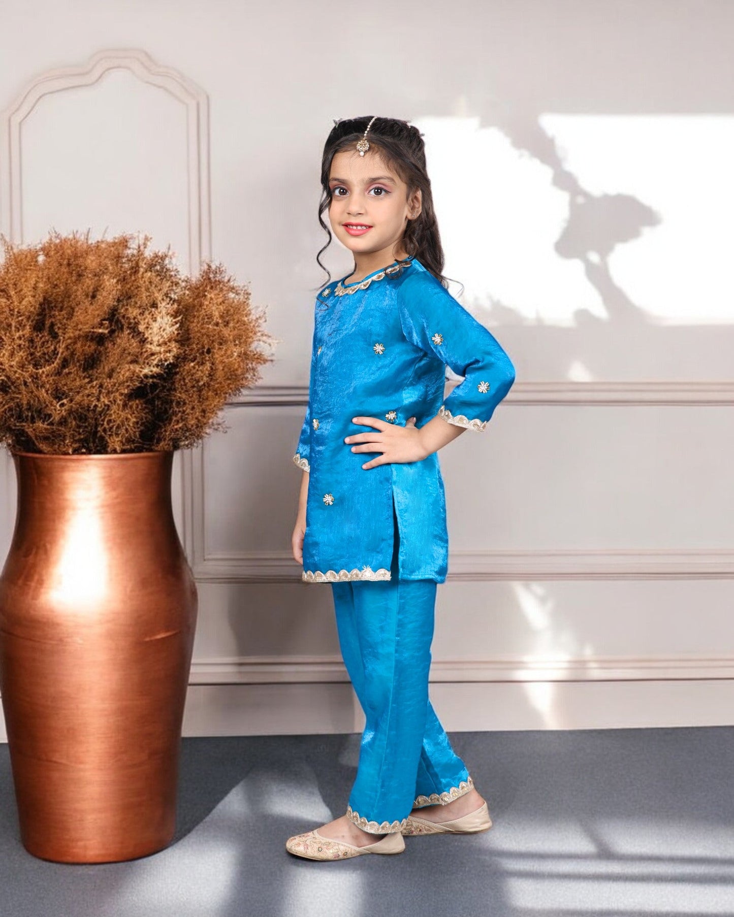 Jashmanara Kids’ Designer Suit – Fendi Fabric, Embellished for Girls