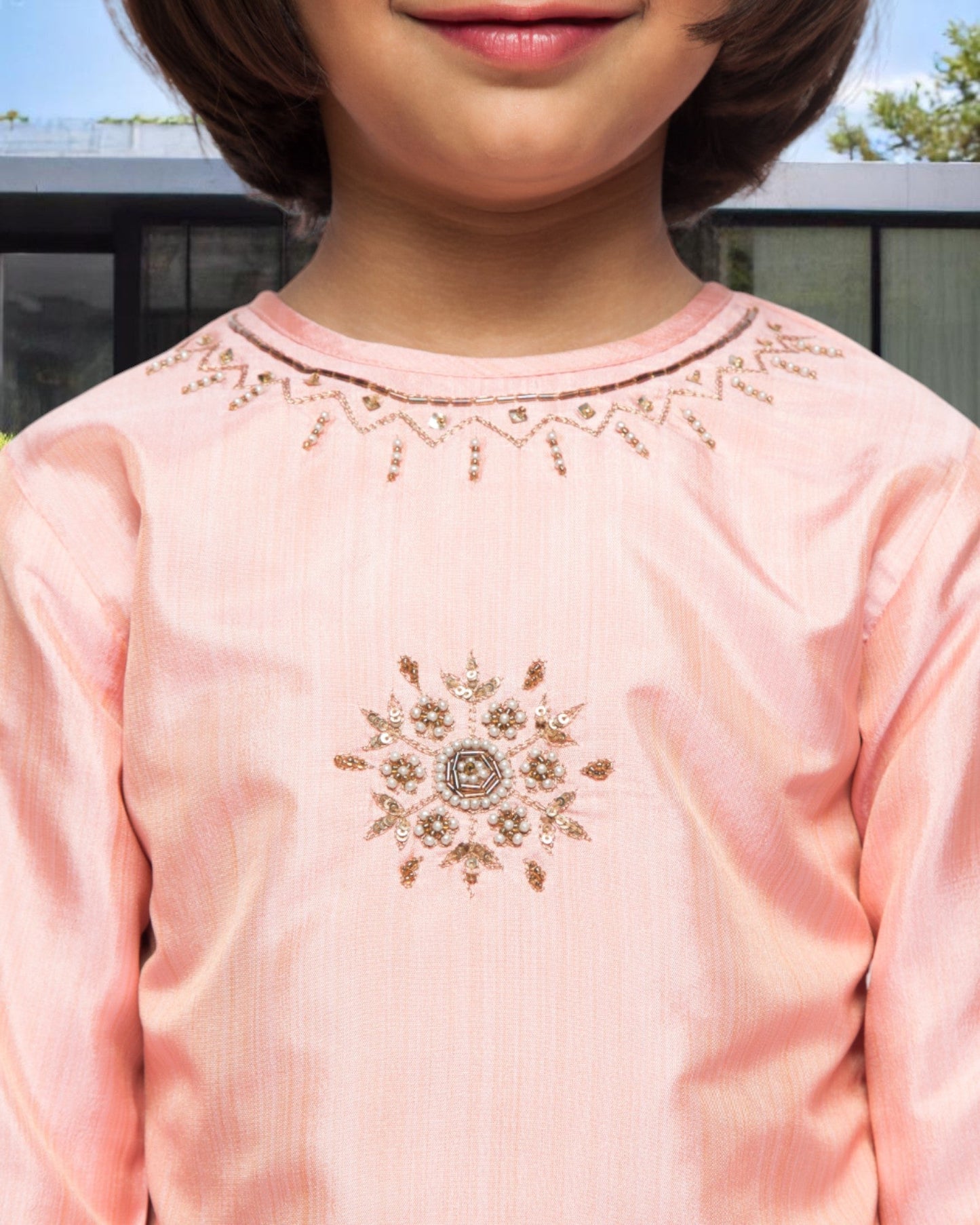 Majestic Elegance: Handcrafted Taffeta & Brocade Ensemble