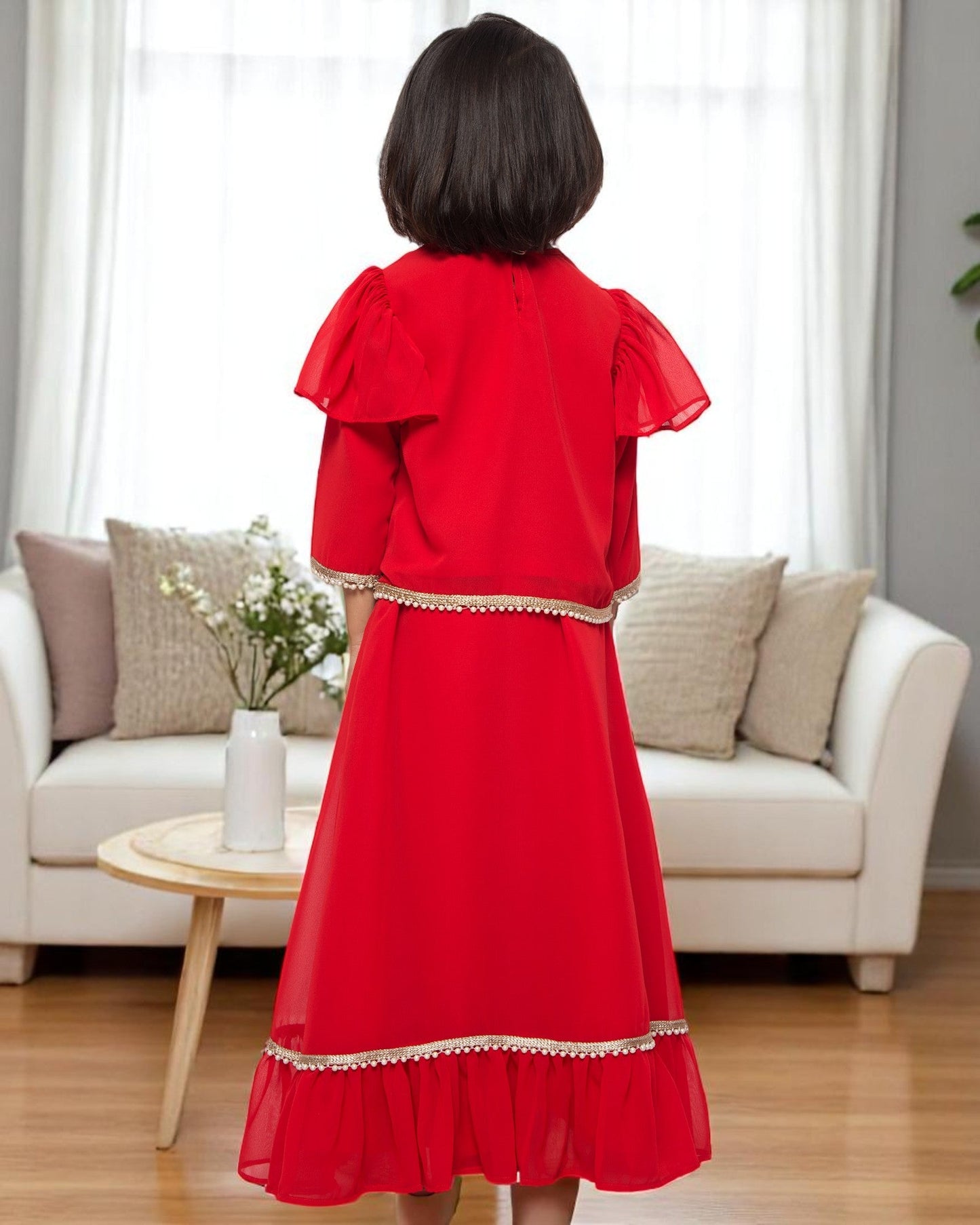 Ethereal Elegance: Handcrafted Poly Georgette Ensemble