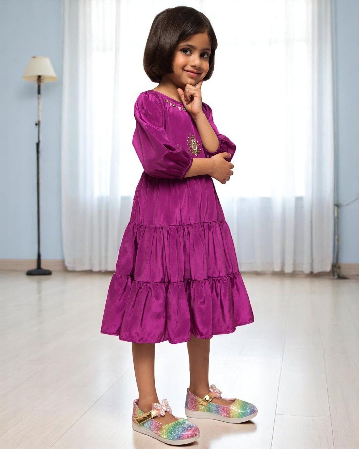 Midi Dress With Handwork Embellishments
