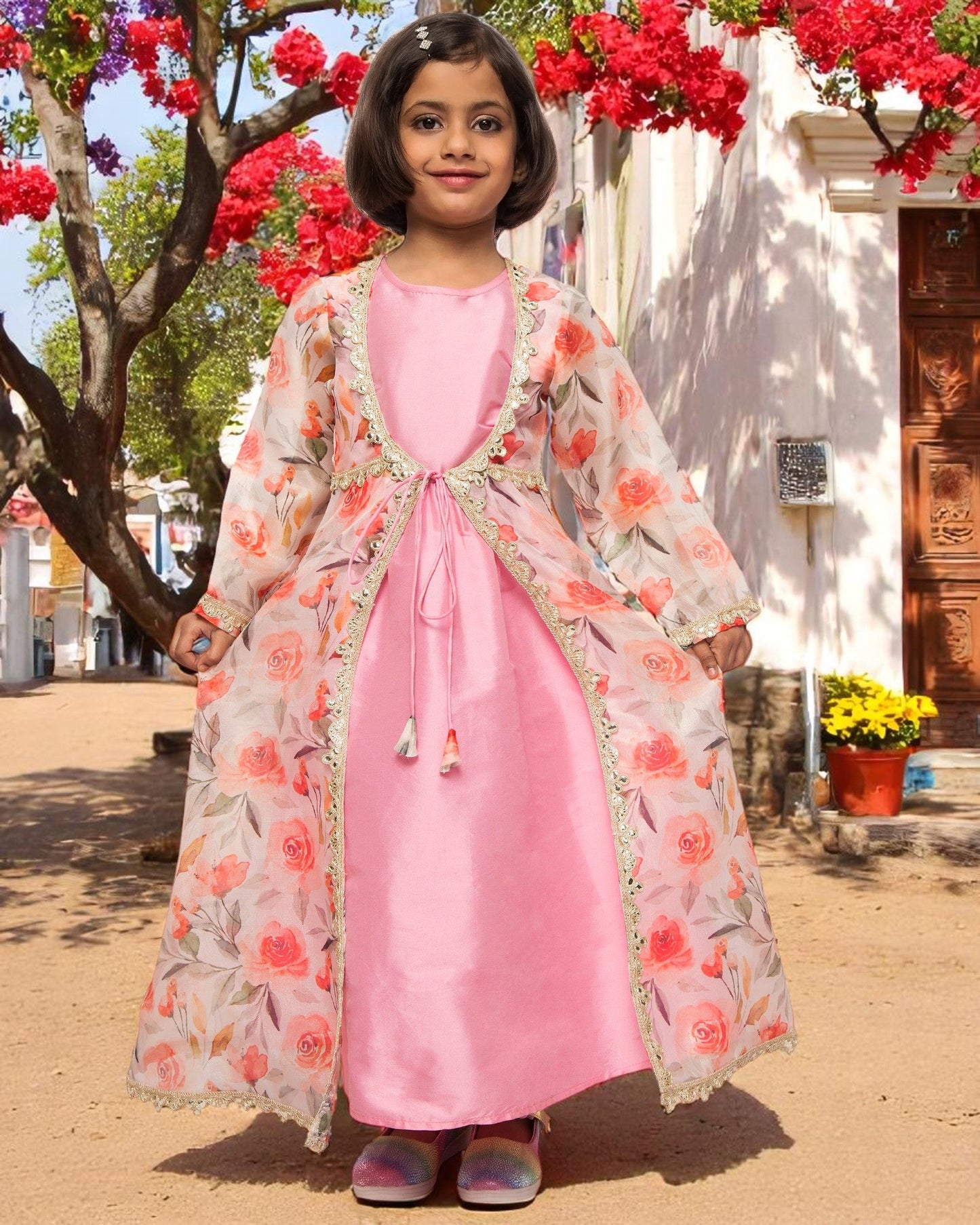 Timeless Grace: Luxe Taffeta & Organza 2-Piece Set