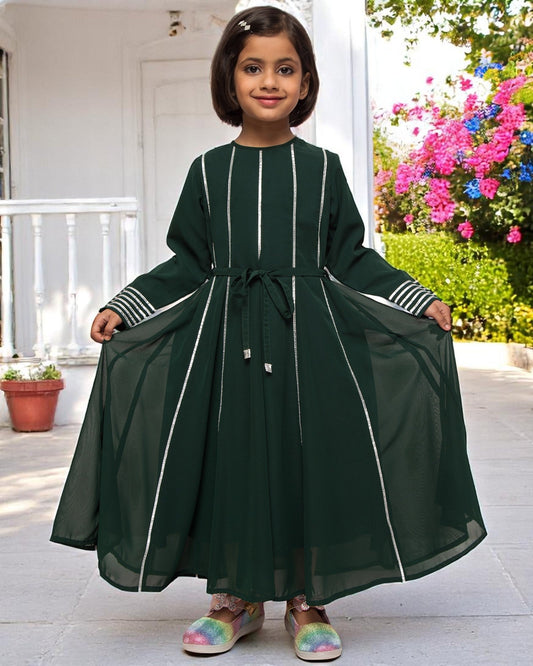 Regal Grace: Georgette Anarkali Maxi with Gota Lace