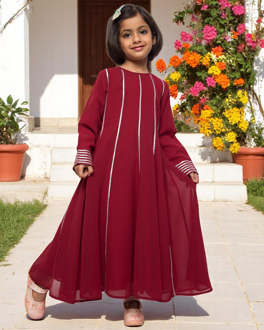 Regal Grace: Georgette Anarkali Maxi with Gota Lace