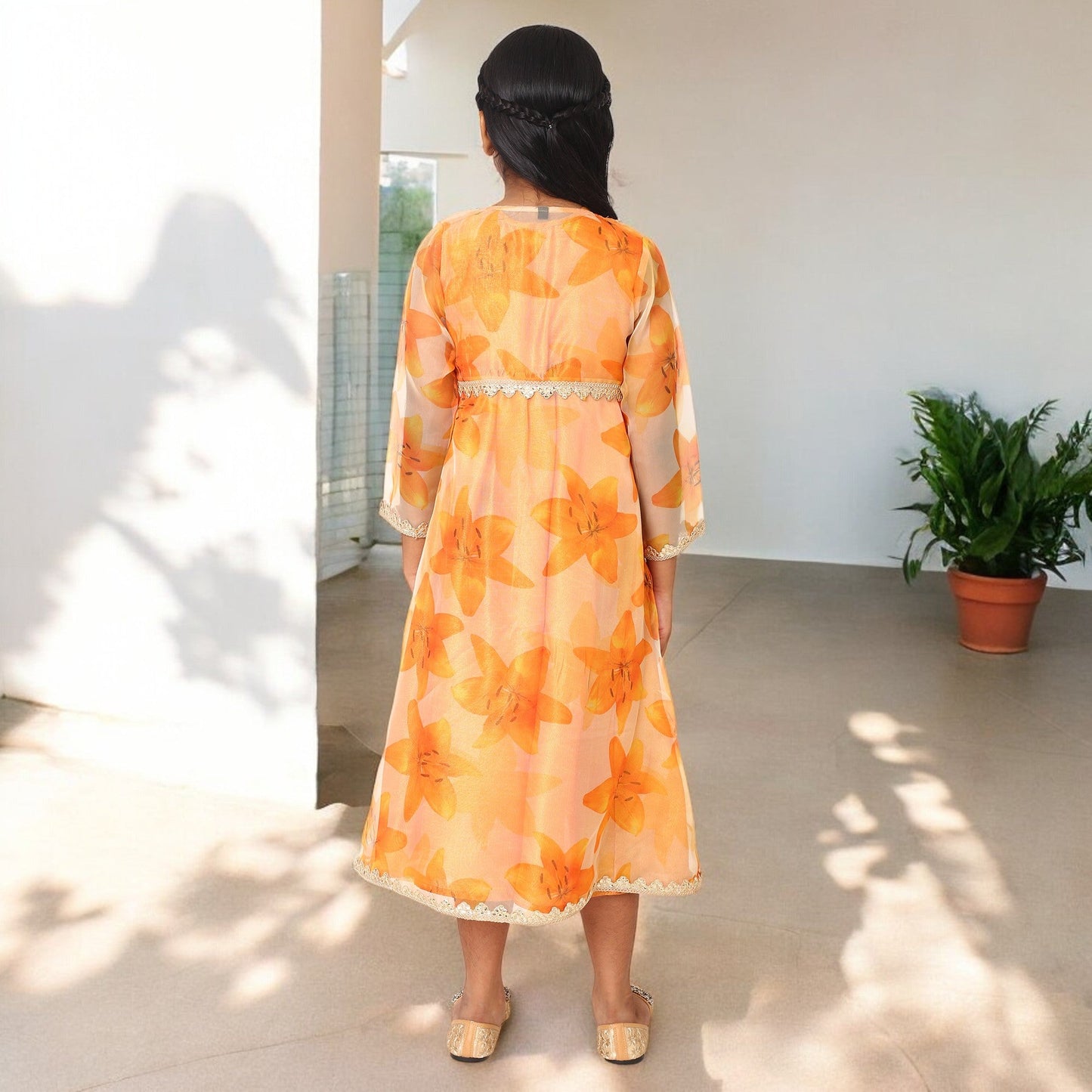 Elegant Two-Piece Long Dress for Girls