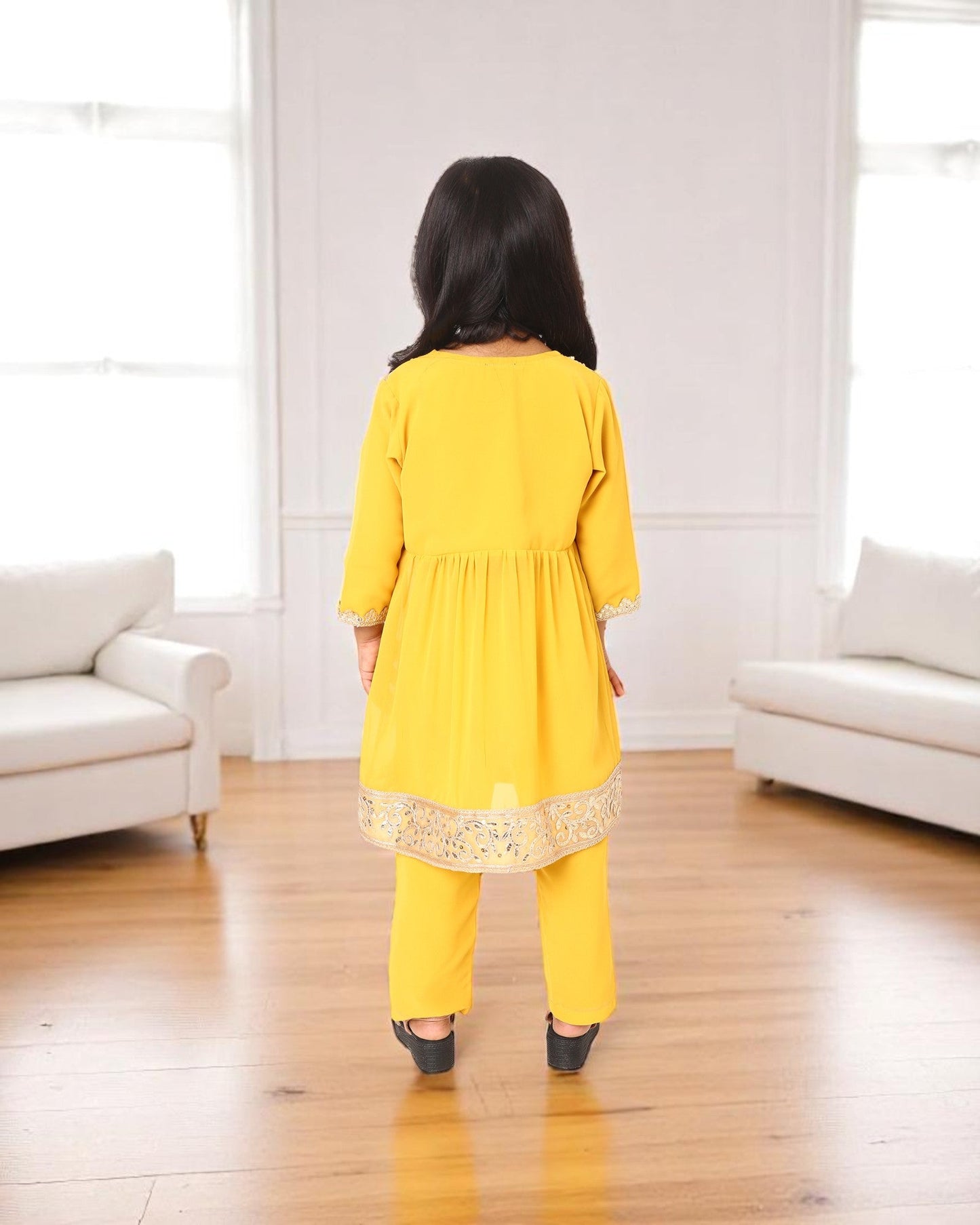 Elegant Three-Piece Georgette Suit for Girls