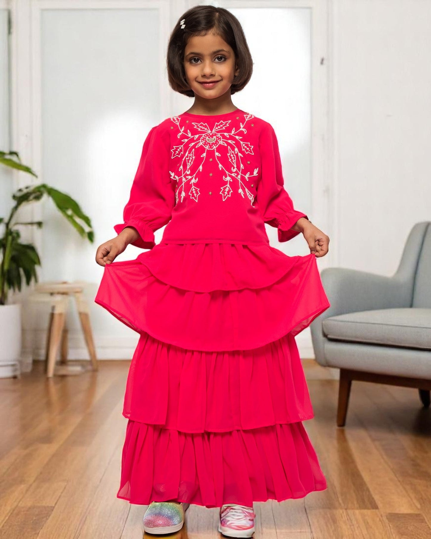 Ethereal Elegance: Handcrafted Georgette 3-Piece Set