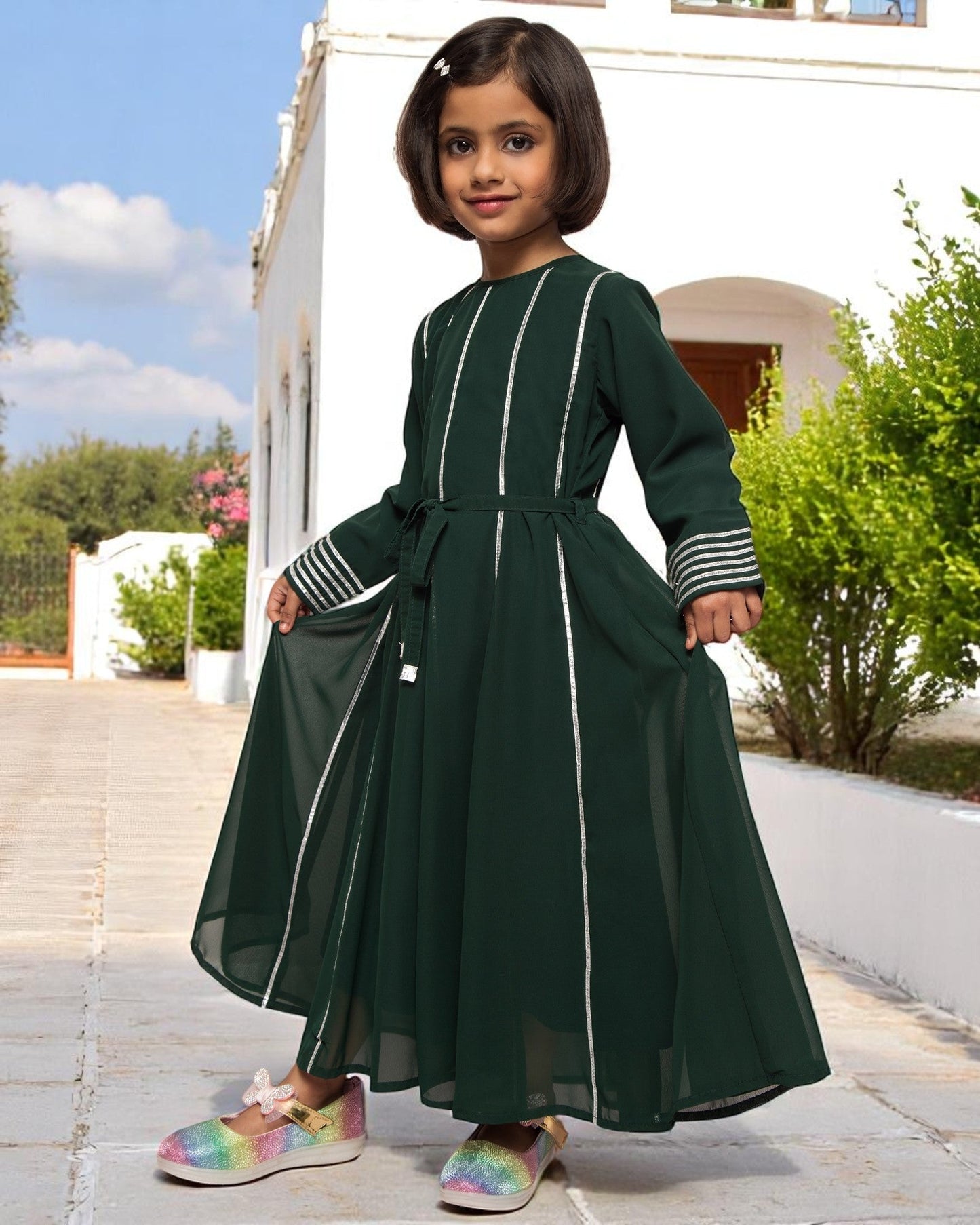 Regal Grace: Georgette Anarkali Maxi with Gota Lace