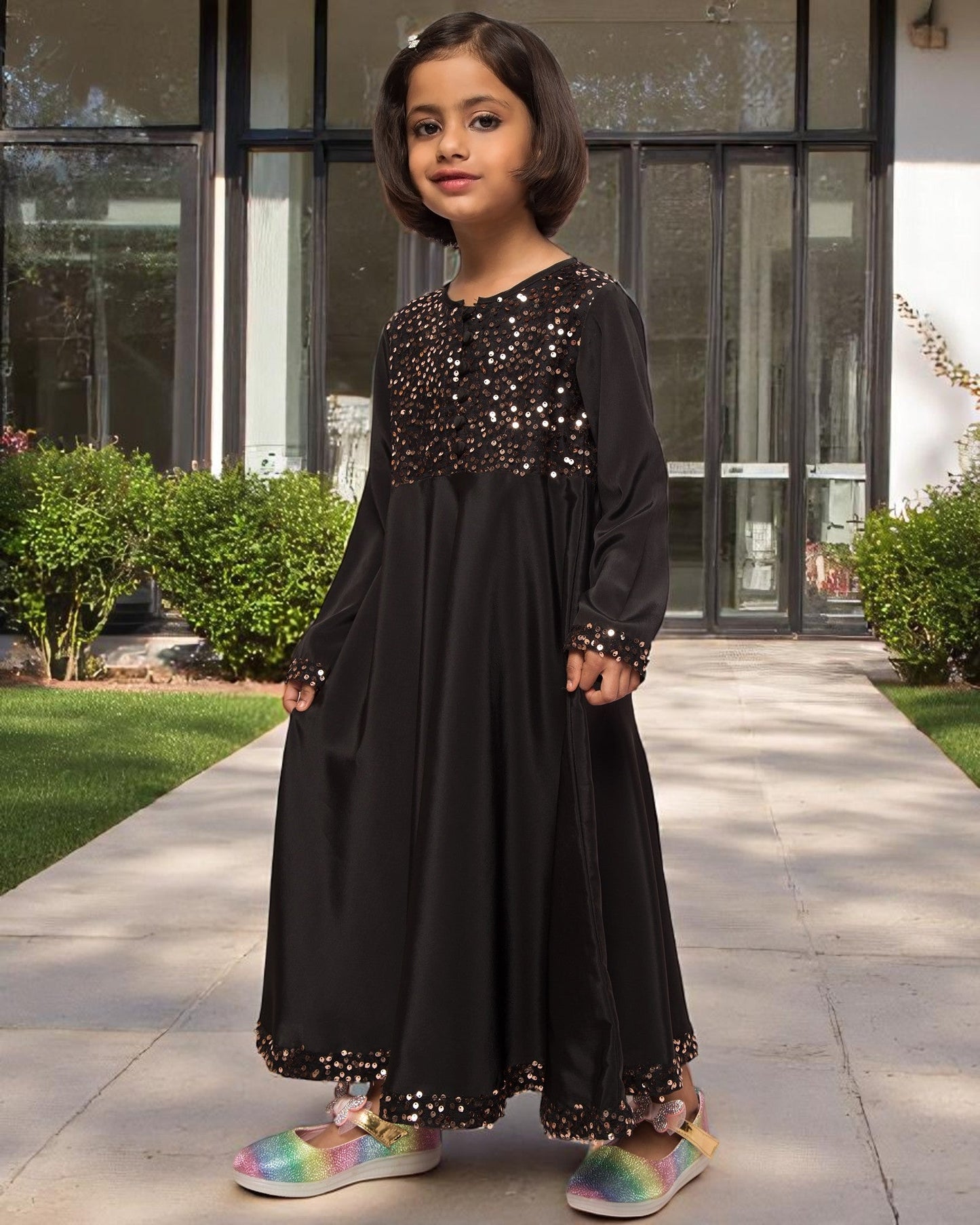 Long Dress With Sequin Work & Matching Dupatta