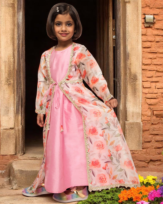 Timeless Grace: Luxe Taffeta & Organza 2-Piece Set