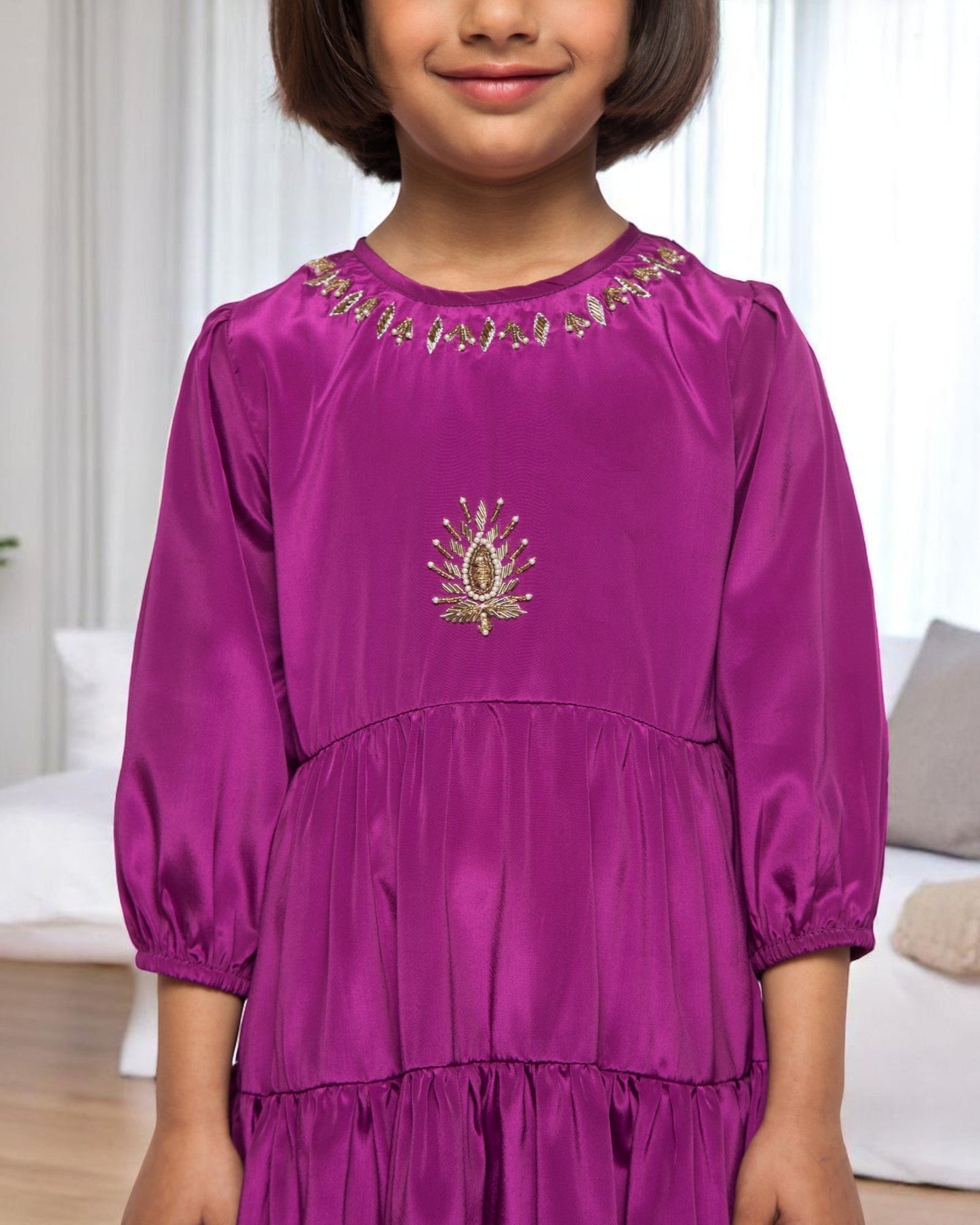 Midi Dress With Handwork Embellishments
